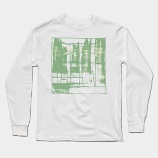 Liminal Space in Pistachio Abstraction and white background Long Sleeve T-Shirt